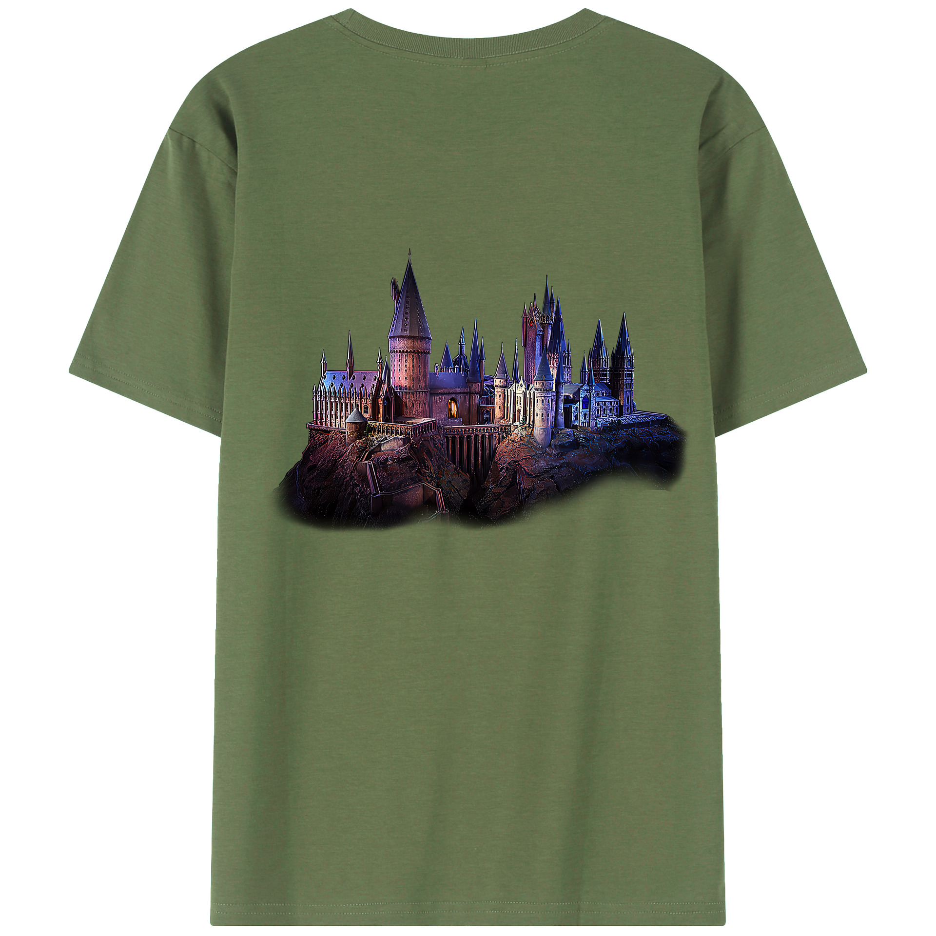 （画像用） Harry Potter ハリー・ポッターシリーズ 綿100％ メンズ半袖Tシャツ（バックプリント） 通気性